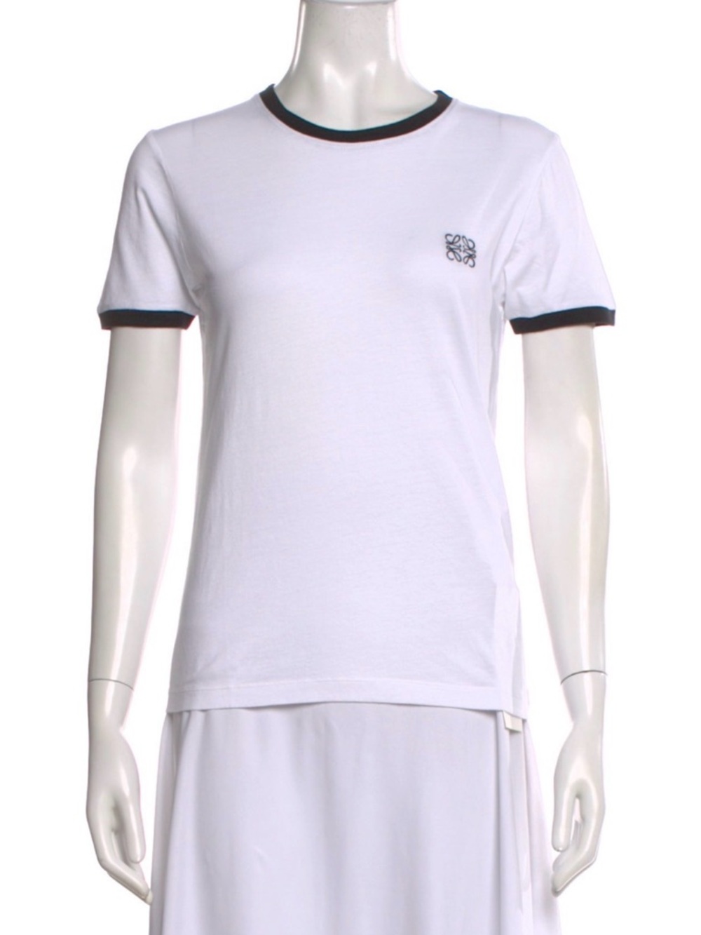 Loewe Anagram Crew Neck White T-Shirt Embroidered Accent Women Size M - Picture 12 of 12